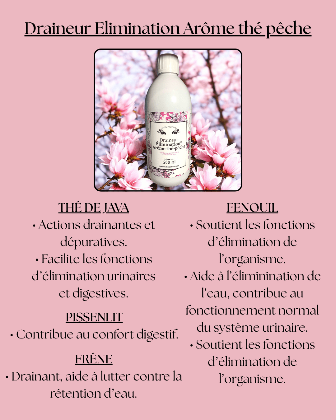 Draineur élimination arôme thé pêche - Nellcréations