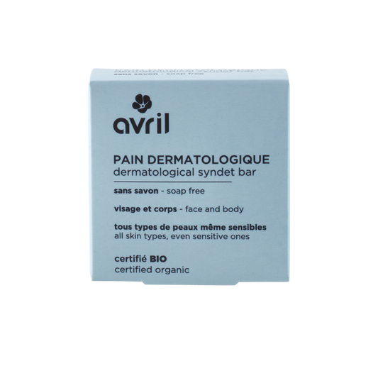 Pain dermatologique bio Avril 65g sans savon, pH neutre pour peaux sensibles