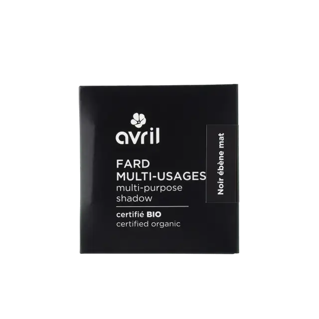 Compact rectangulaire noir de fard à paupières multi usage avril mat certifié bio recharge fard à paupières
