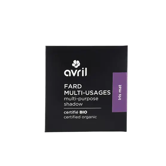 Compact carré noir sleek d’avril iris mat rechargeable fard à paupières multi usage avec couvercle acrylique transparent et bande violette