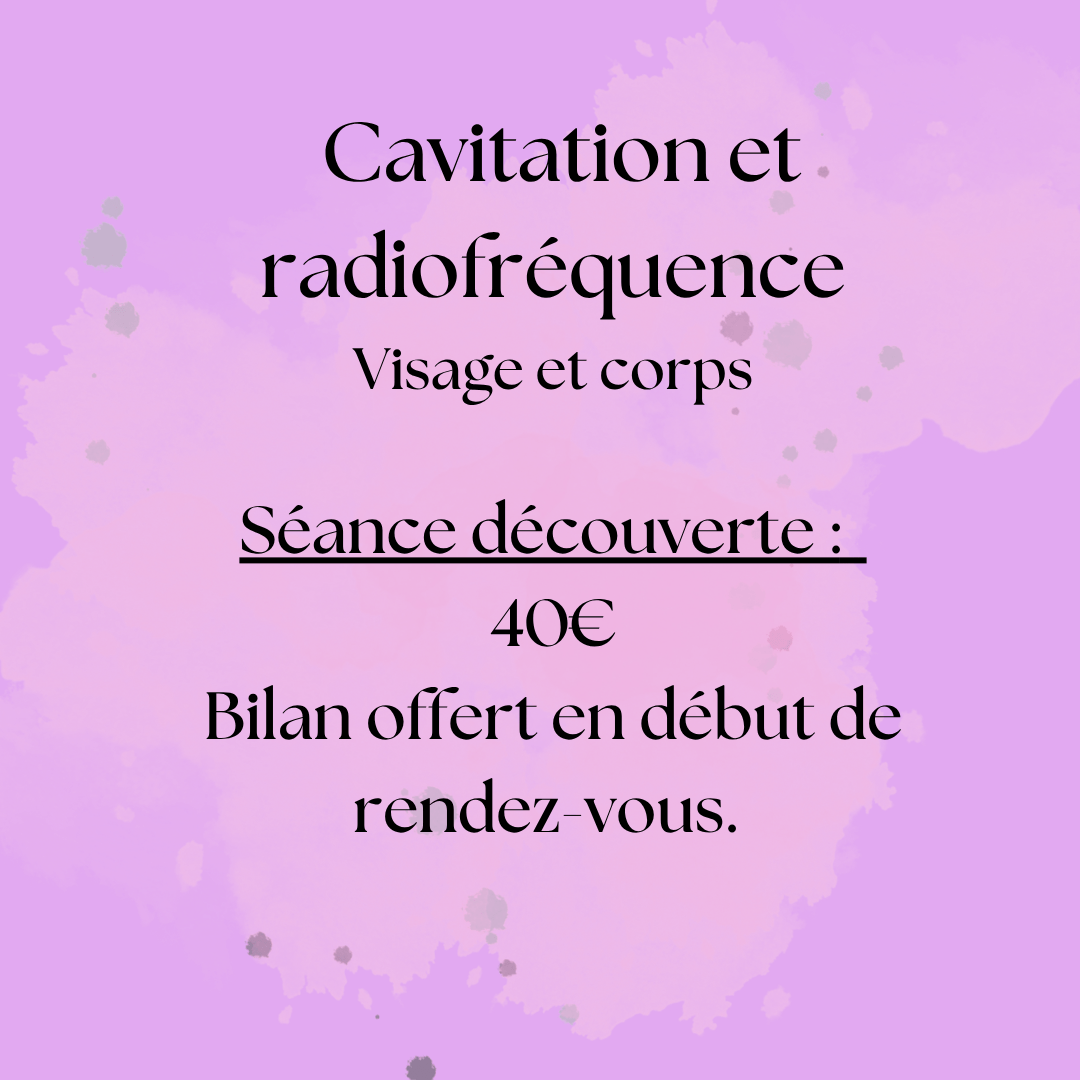 Séance découverte du soin de cavitation et/ou radiofréquence visage ou corps - Nellcréations